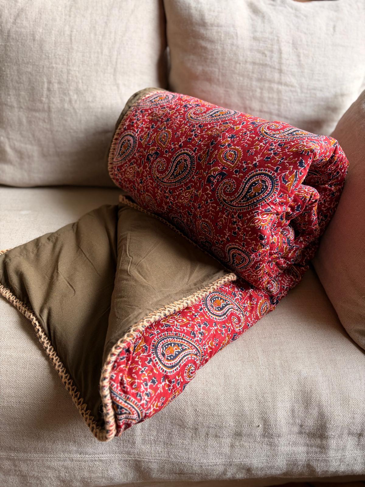 Sofa Cover rouge kaki - 180x80cm