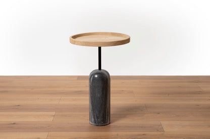 Side table en marbre et bois de manguier